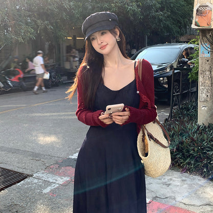 2025 spring and summer new Korean version temperament versatile long-sleeved knitted cardigan top sunscreen blouse 25134