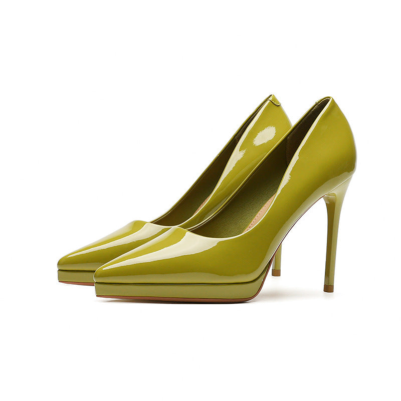 2025 1088A cheongsam model catwalk high heels women's pointed waterproof table 10.5CM thin heel shallow mouth temperament women's single shoes