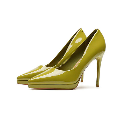 2025 1088A cheongsam model catwalk high heels women's pointed waterproof table 10.5CM thin heel shallow mouth temperament women's single shoes