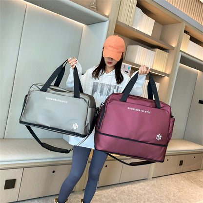 2025 New Fashion Casual Travel Bag Women's Large Capacity Sports Fitness Bag Short Trip Luggage Bag Lightweight Satchel Women's