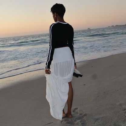 New Alphanumeric Long Sleeve Printed T-Shirt Women's Spring Summer Retro Striped Long Sleeve T-Shirt  Spice Girls