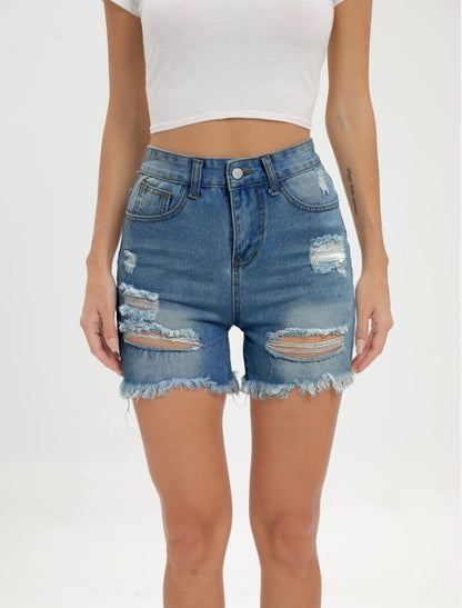 Popular trade New supply, broken tassel slim denim shorts for women