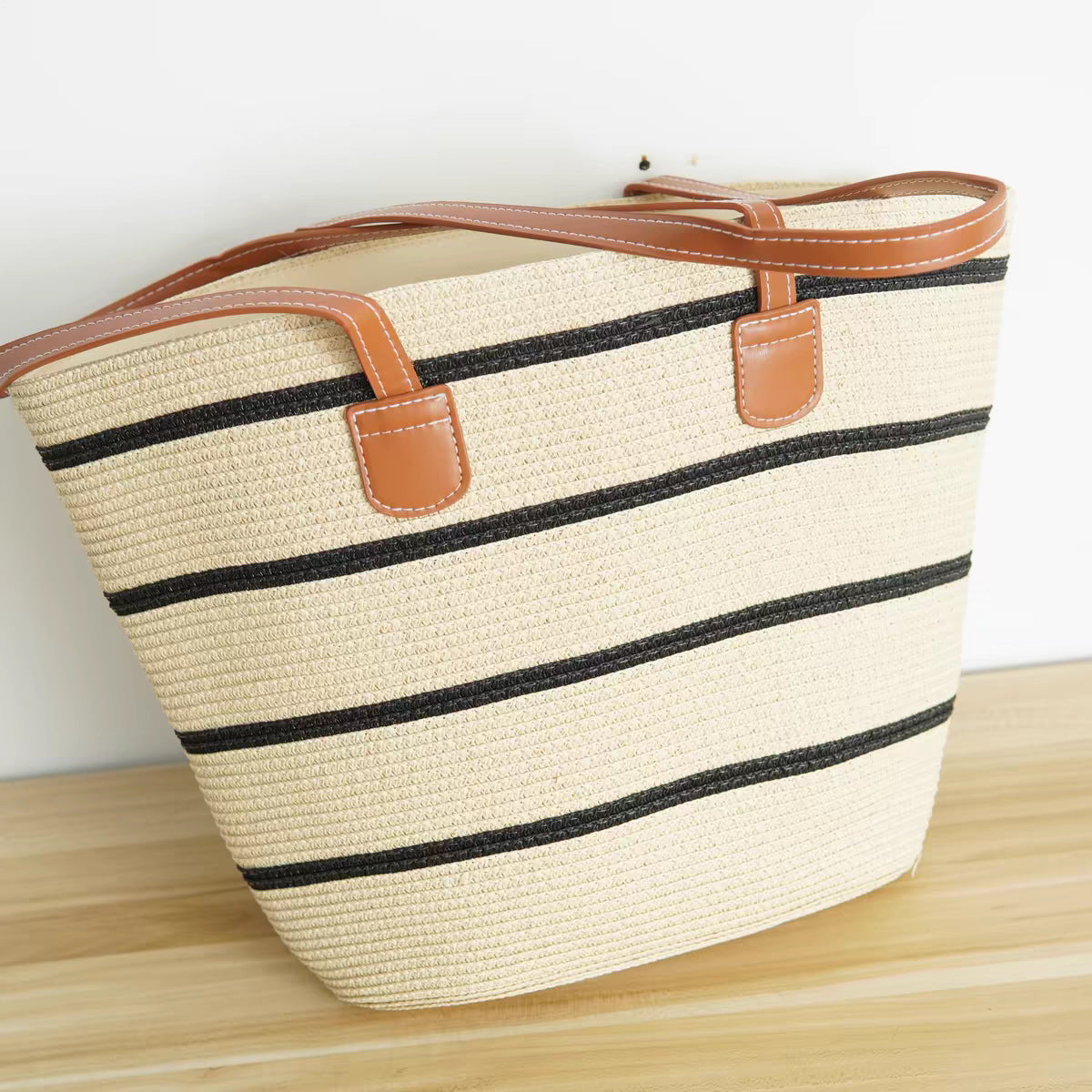 FLOWERSVERSE  Straw Bag Women's Summer Seaside Tote Bag Large Capacity Woven Shoulder Bag Rattan Woven Straw Bag Vegetable Basket Bucket Bag Fashion