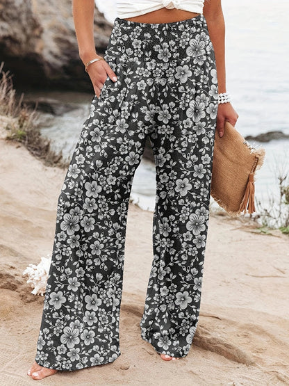 FLOWERSVERSE  European and American Spring and Summer  Cross-Border New Arrival Four Seasons Leisure Wide Leg Pants Printed Popular Loose Trousers for Women
