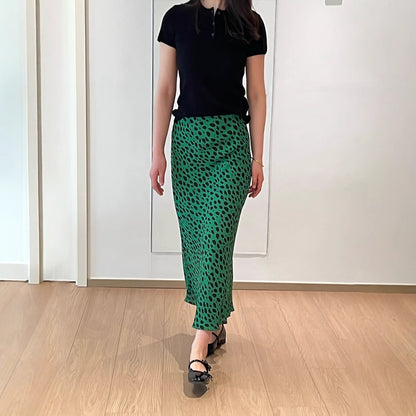 Siyuan, design temperament polka dot fishtail skirt women's summer new high-waisted slim dress 7858