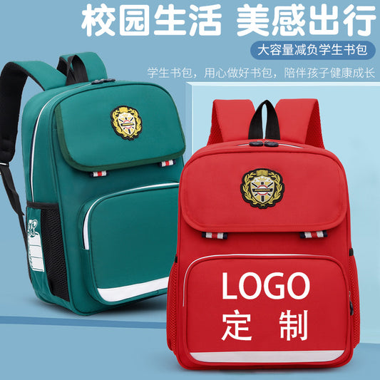 Elementary School Student Printing Backpack British Style Kindergarten Custom Large Small Size Printing Logo Schoolbag Training Class Gift