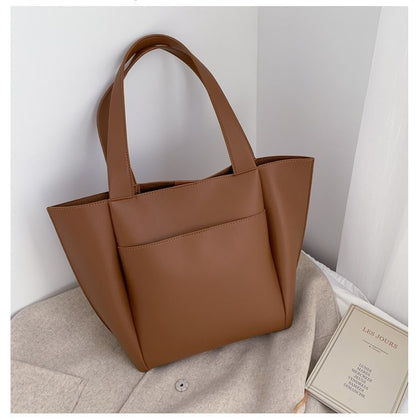 FLOWERSVERSE  Bag Spring Style Women's All-Matching Graceful Commuter Bag Soft Leather European and American  New Fashion All-Match Portable Tote Bag