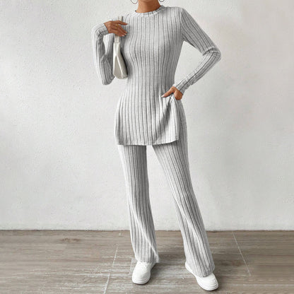 FLOWERSVERSE 2025 popular  New women's clothing simple lazy style fashion suit autumn and winter home solid color comfort two-piece set