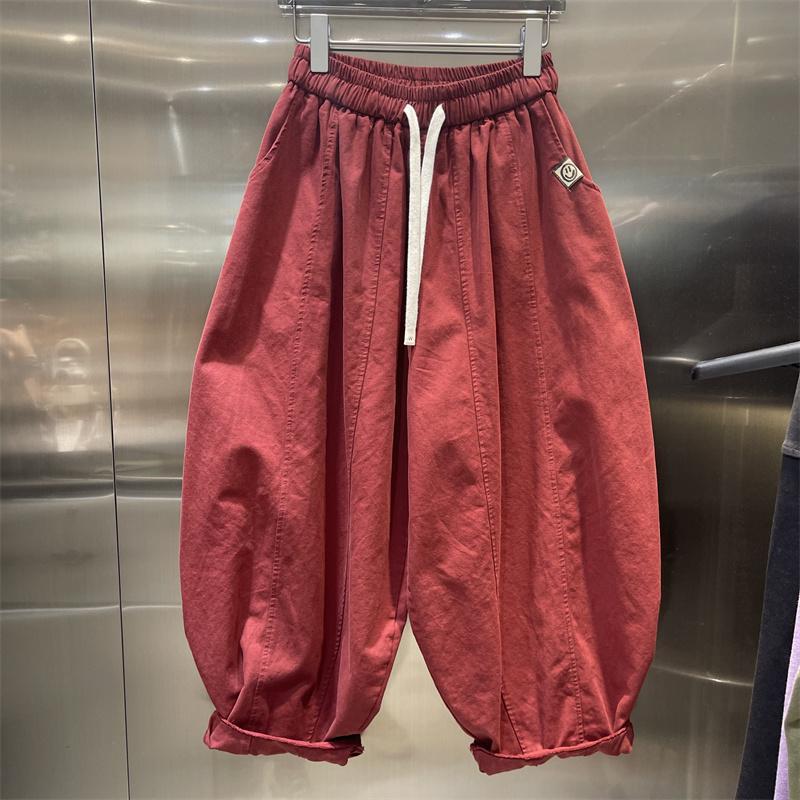 Large size Popularan goods n retro meat-covering lantern pants women's  spring and summer new elastic waist and thin dad pants