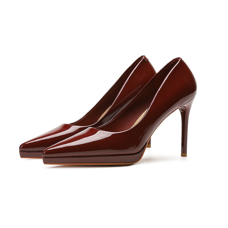 2025 8088-1 Waterproof table high heels women's 2025 autumn new single shoes women's pointed thin heels shallow high heels