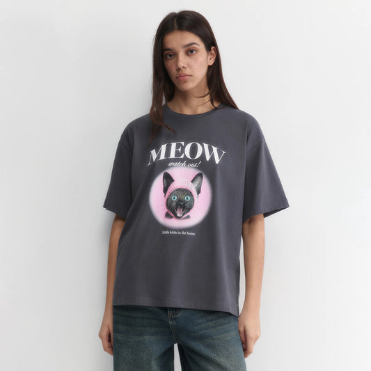 n style women's round neck trendy brand printed letter T-shirt summer street n casual trend top