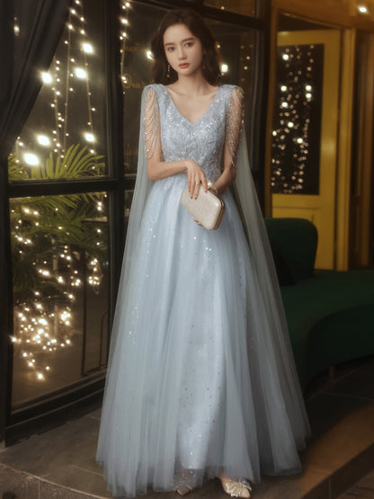 Temperament evening dress 2025 new spring engagement banquet style toast dress bride women's light luxury niche dress