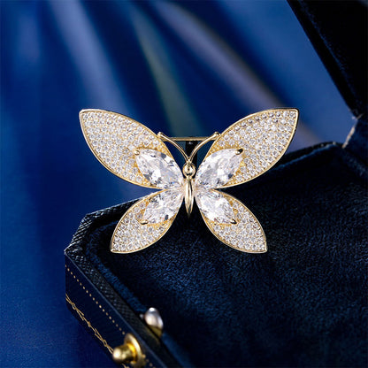 2025 New fashionable high-end fixed suit pin anti-light coat corsage temperament advanced butterfly niche brooch