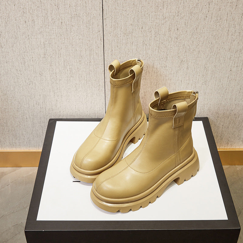 2025 Platform Retro Rhubarb Boots Women's Autumn Chelsea Boots Summer Martin Boots Women's British Boots