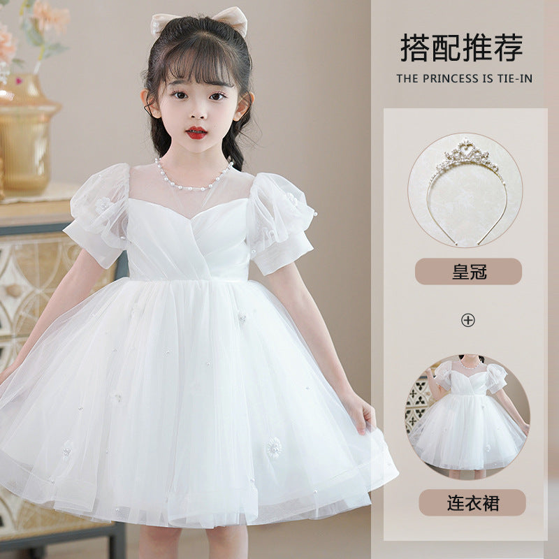 flowersverse Girls' Princess Dress  Summer New Children's Dress Baby Western Style Festival Performance Children's Clothing Dress Wholesale