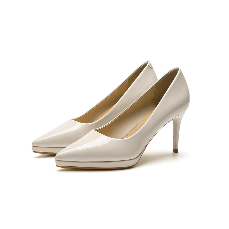 2025 8088-1 Waterproof table high heels women's 2025 autumn new single shoes women's pointed thin heels shallow high heels
