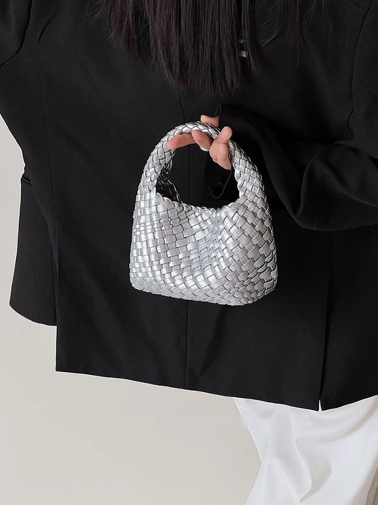 FLOWERSVERSE  Handmade Woven Small Tote Bag Handbags Female  New High-Grade Mini Chain Shoulder Crossbody Bag