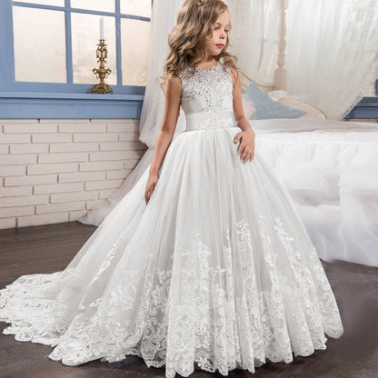 flowersverse Hot Sale Children's Dress  New Girls Wedding Dress Color Matching Umbrella Princess Dress Wedding Flower Children's Dress