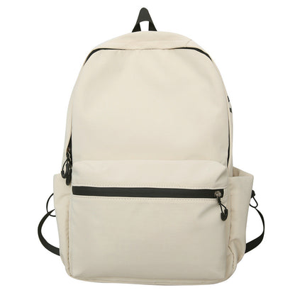 2025 popular lightweight solid color schoolbag female college student travel fashion high school student large capacity backpack middle school student backpack