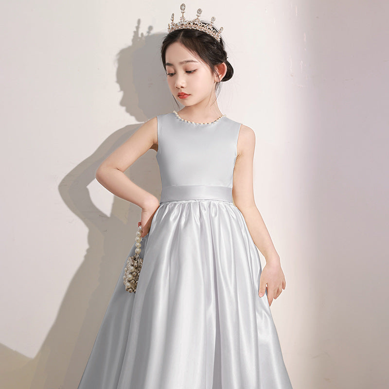 flowersverse Princess Dress Girls' Cross-Border Dress Piano Playing Violin Show Performance Gown Children Host Catwalk Dress