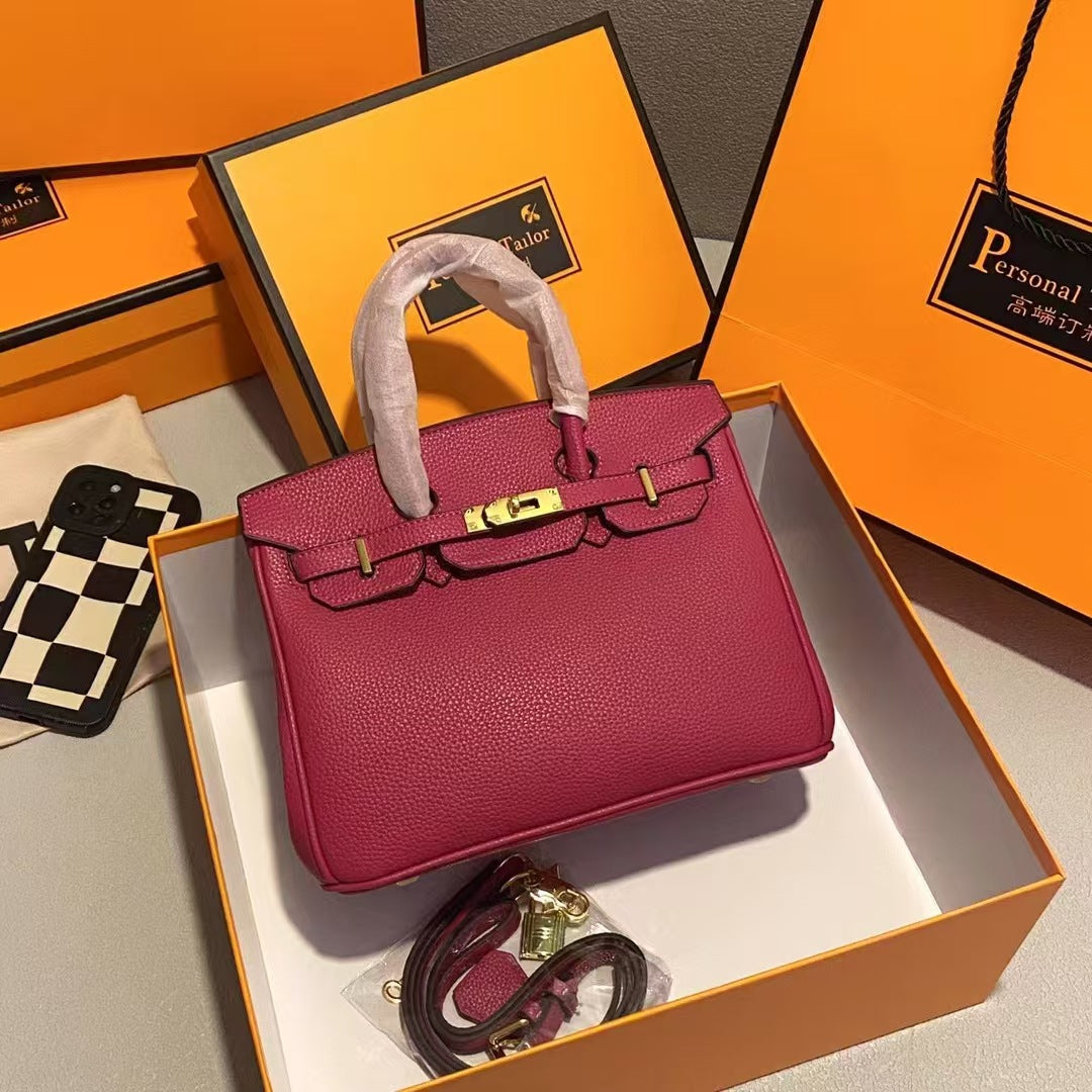 Premium texture women's bag handbag 30CM soft leather 2025 fashion TOGO platinum bag exquisite and versatile