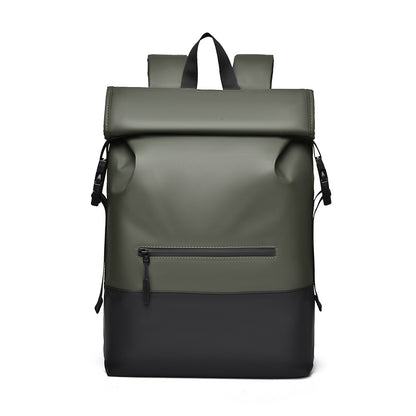 2025  men's backpack, business travel, high-end sense, large-capacity backpack, fashionable commuter roll-up design, backpack