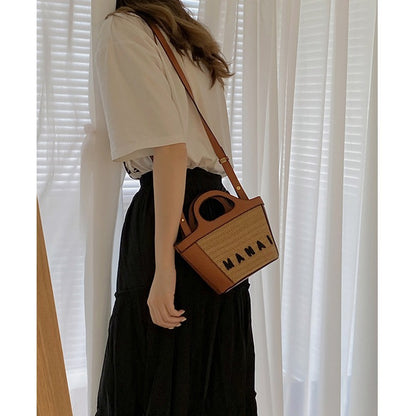 FLOWERSVERSE 2025 Holiday beach straw bag woven vegetable basket women's bag Japanese summer niche messenger bag handheld straw bag women