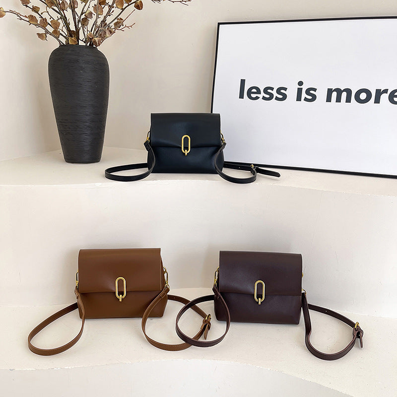 FLOWERSVERSE 2025 New women's bag Popular style Internet celebrity messenger bag female ins niche simple fashion twin liner flip lock bag