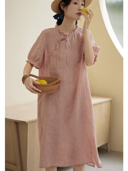Cotton and linen women's dress, dyed improved cheongsam women's summer 2023 new skirt 230111