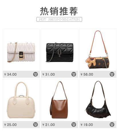 FLOWERSVERSE  Pearl Chain Diamond Check Bag Female  New Women's Chic Bag Crossbody Bag Classic Style Mobile Phone Bag Factory Customization