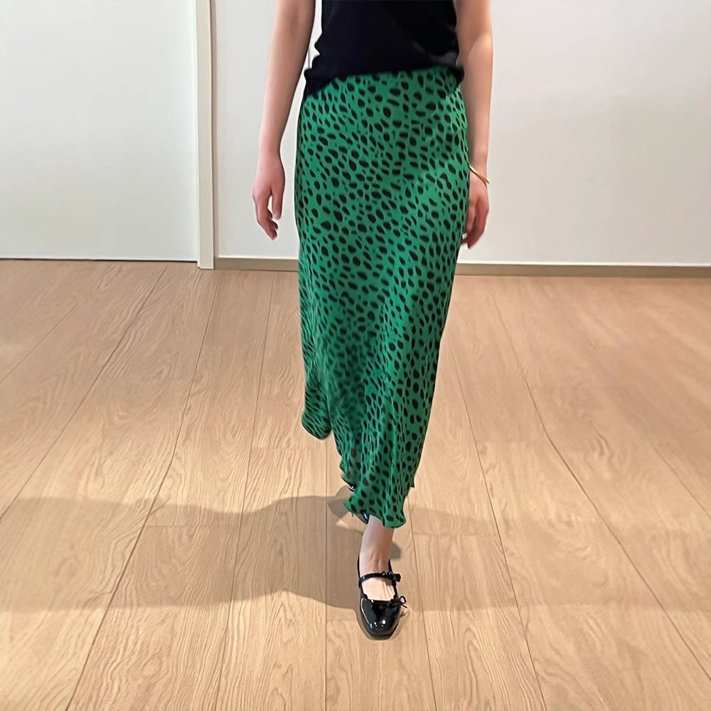 Siyuan, design temperament polka dot fishtail skirt women's summer new high-waisted slim dress 7858