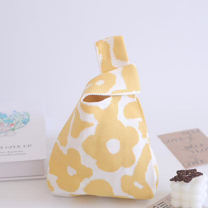 FLOWERSVERSE  INS Internet Hot New Handbag Women's Knitted Bag Japanese and Korean Style All-Match Hand Carrying Casual Tote Bag Factory Wholesale