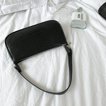 FLOWERSVERSE  High-Grade  Special-Interest Design Bag Retro Underarm Bag Baguette Bag Alligator Print Handbag Bag Handbag