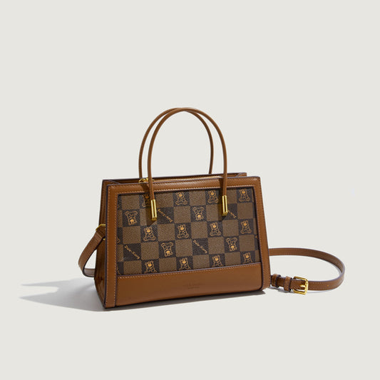 2025 hot-selling handbag women's popular fashion retro printed shoulder bag high-end sense large-capacity commuter bag wholesale