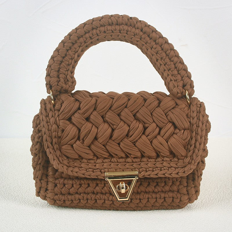 FLOWERSVERSE  Xuan Ya Hand-Woven Women's Handbag Color Bag Women's Crossbody Chain Bag Cross-Border Handbag