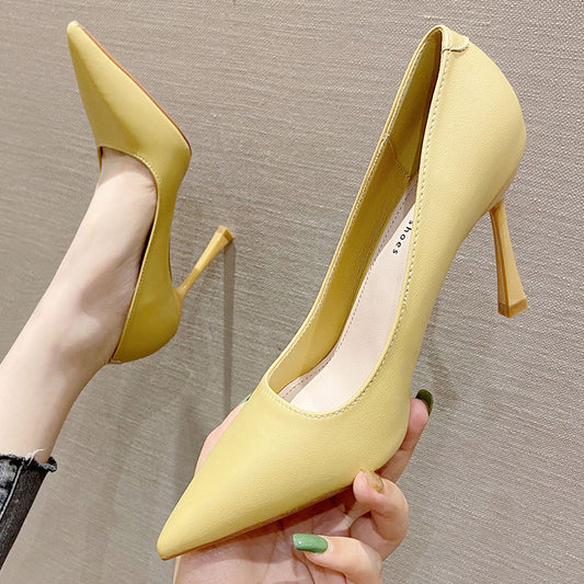 2025 SX988-3 2025 new pointed stiletto high heels fairy style solid color high heels  super high heels women