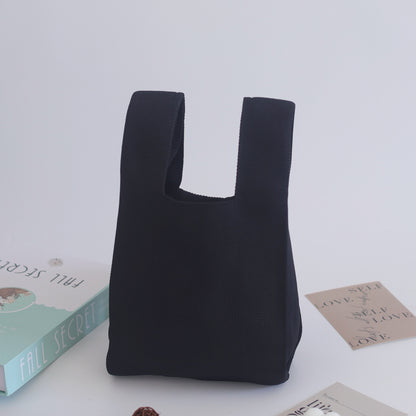 FLOWERSVERSE  INS Internet Hot New Handbag Women's Knitted Bag Japanese and Korean Style All-Match Hand Carrying Casual Tote Bag Factory Wholesale