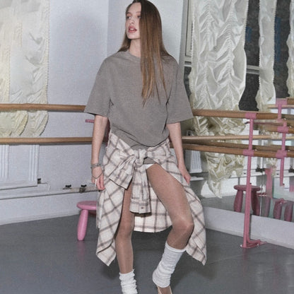 ins wind hot diamond short-sleeved T-shirt top short-sleeved round neck casual loose versatile and thin design sense niche T