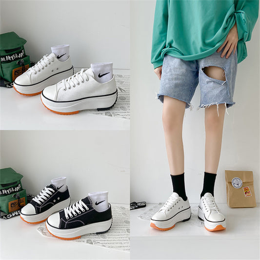 flowersverseWomen's Thick-Soled Canvas Shoes for Students, HOTan Station, Sneaker New Summer, Women's Casual Rocking Shoes