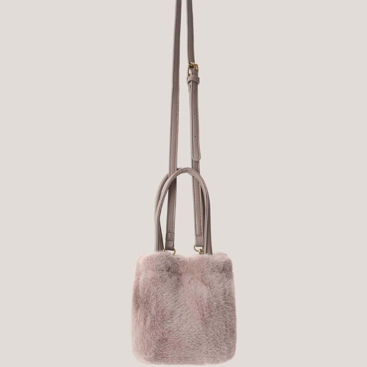 FLOWERSVERSE 2025 Winter girls bag plush bucket bag Korean version fluffy high-end portable shoulder bag crossbody fluff bag versatile