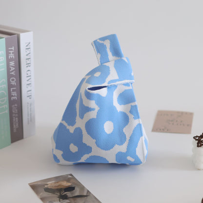 FLOWERSVERSE  INS Internet Hot New Handbag Women's Knitted Bag Japanese and Korean Style All-Match Hand Carrying Casual Tote Bag Factory Wholesale