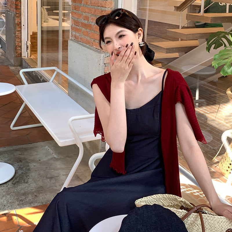 2025 spring and summer new Korean version temperament versatile long-sleeved knitted cardigan top sunscreen blouse 25134