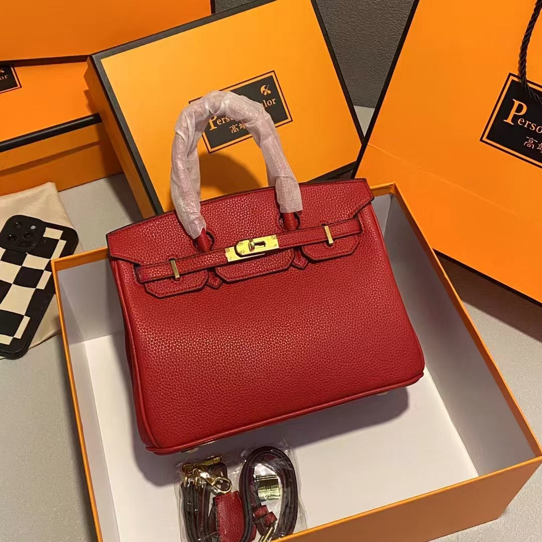 Premium texture women's bag handbag 30CM soft leather 2025 fashion TOGO platinum bag exquisite and versatile