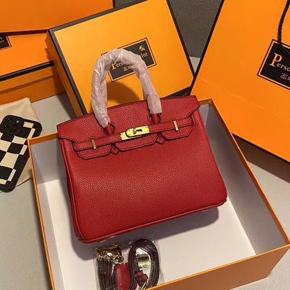 Premium texture women's bag handbag 30CM soft leather 2025 fashion TOGO platinum bag exquisite and versatile