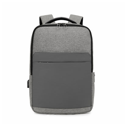 FLOWERSVERSE [Business Backpack] Solid Color Simple Men's Business Backpack Large Capacity USB Travel Backpack Schoolbag