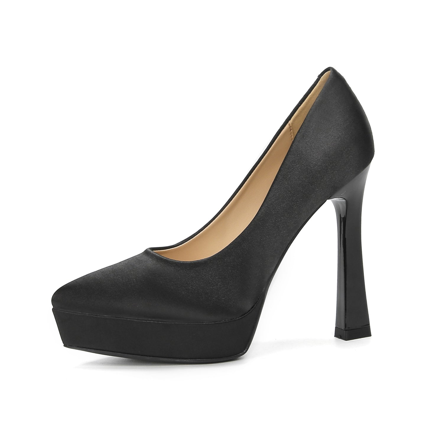 2025 105-3 temperament satin suede high heels are not tired feet pointed thin heels super high heels sexy waterproof table shoes