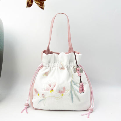 FLOWERSVERSE  Spring Outing with Embroidered Han Chinese Clothing Crossbody Bag Antiquity Bag Artistic Tassel National Style Casual All-Match Clutch Bag Large Capacity