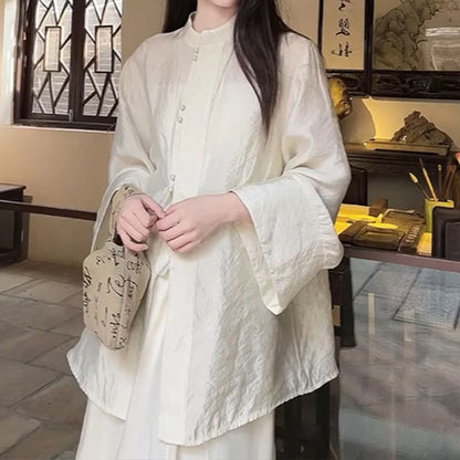 2025 New Chinese women's national style top Buddhist Zen adult Hanfu cheongsam dress  early spring