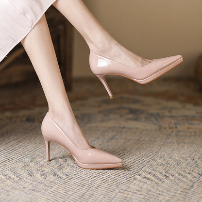 2025 8088-1 Waterproof table high heels women's 2025 autumn new single shoes women's pointed thin heels shallow high heels