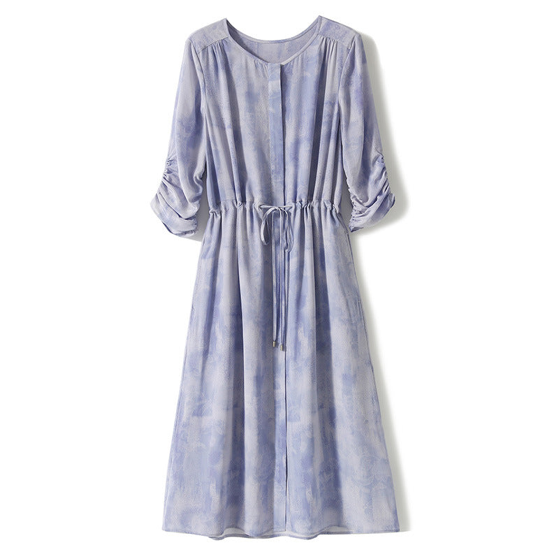 2025 "Sky City" Double Crepe Mulberry Silk, Gentle Wind Silk Dress Pleated Skirt Medium and Long Summer Women's Clothing